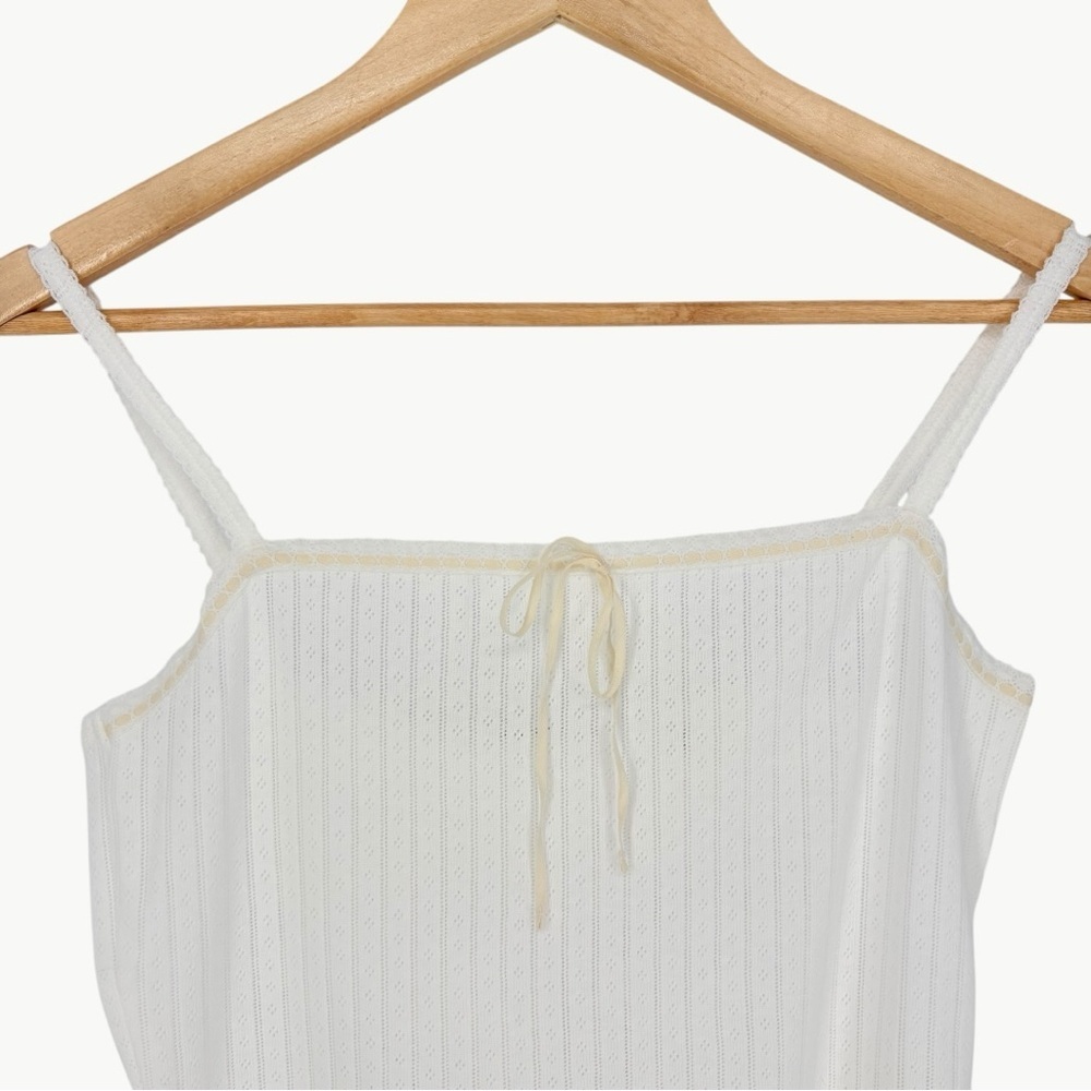 DÔEN Ligea Pointelle Organic Cotton Cami Medium Salt Romantic Cottagecore New - Picture 7 of 13